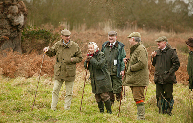 Queen with gamekeepers