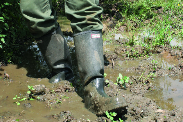 wellies in mud