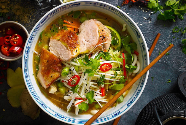 pheasant breasts ramen soup