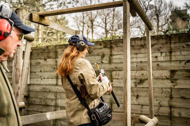 girl clay pigeon shooting