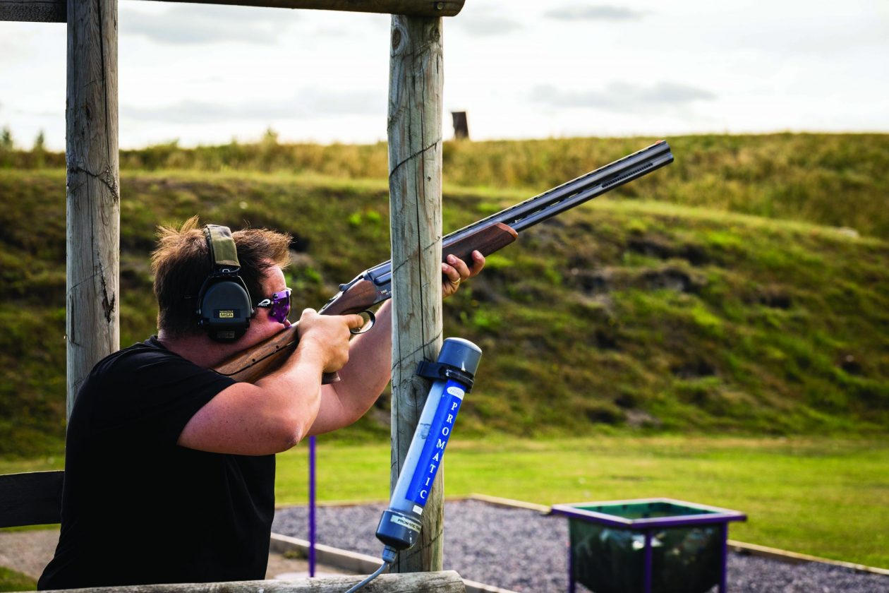 Steve Scott in shooting glasses