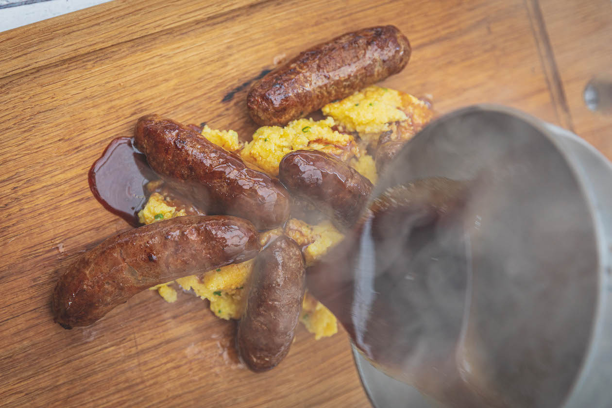 Venison and chorizo sausages