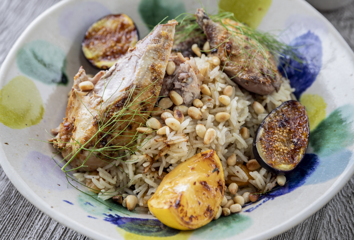 grilled partridge pilaff