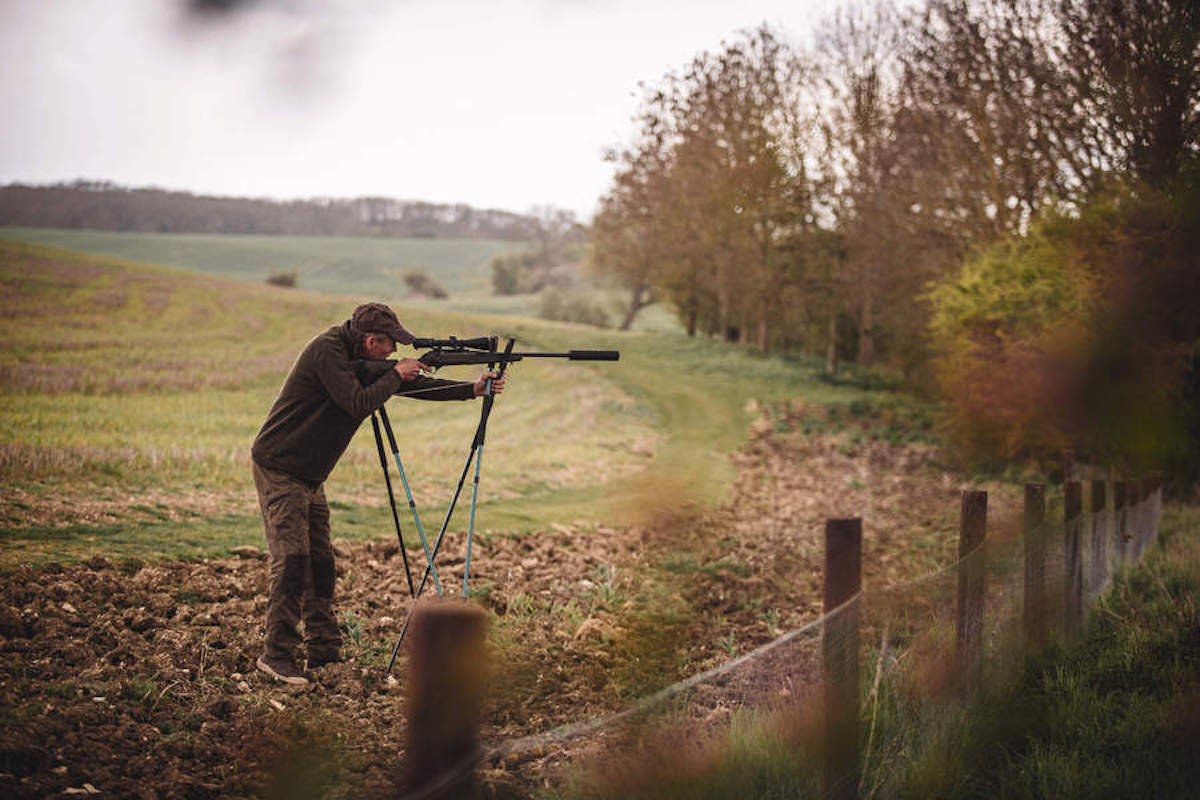 shooting a rifle