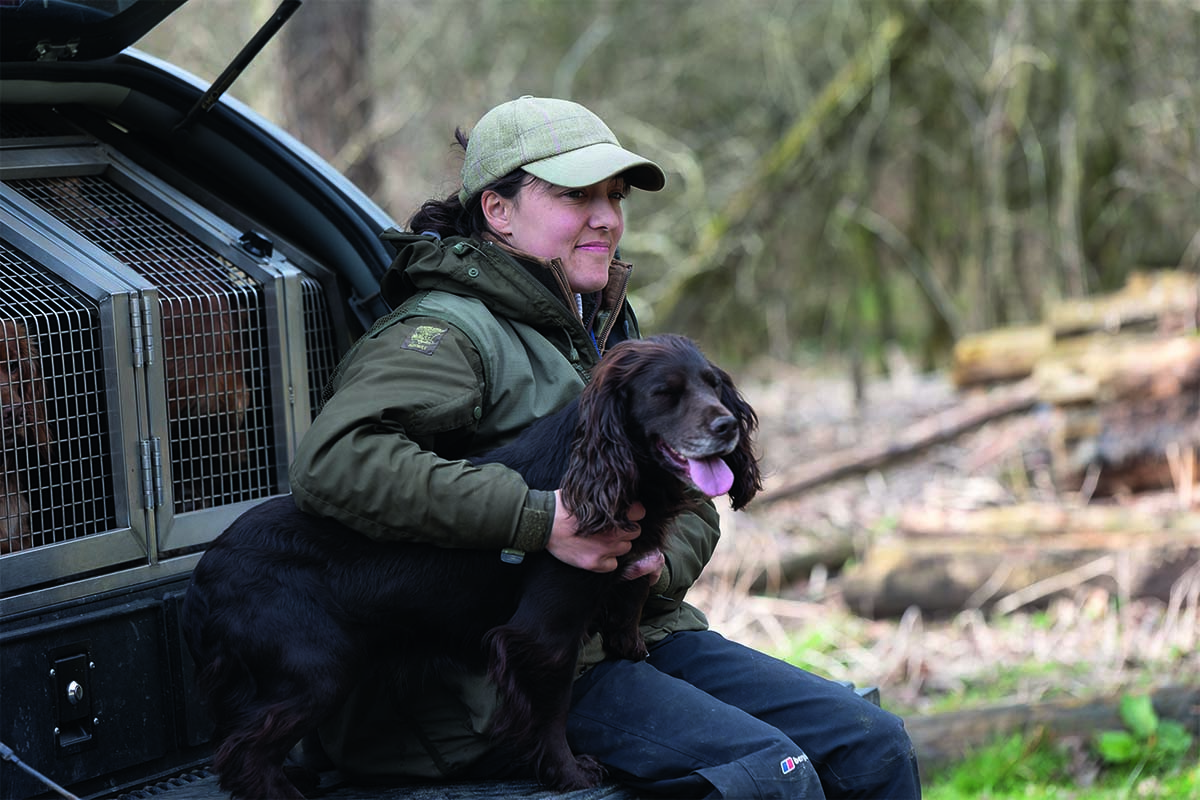 girl with spaniel