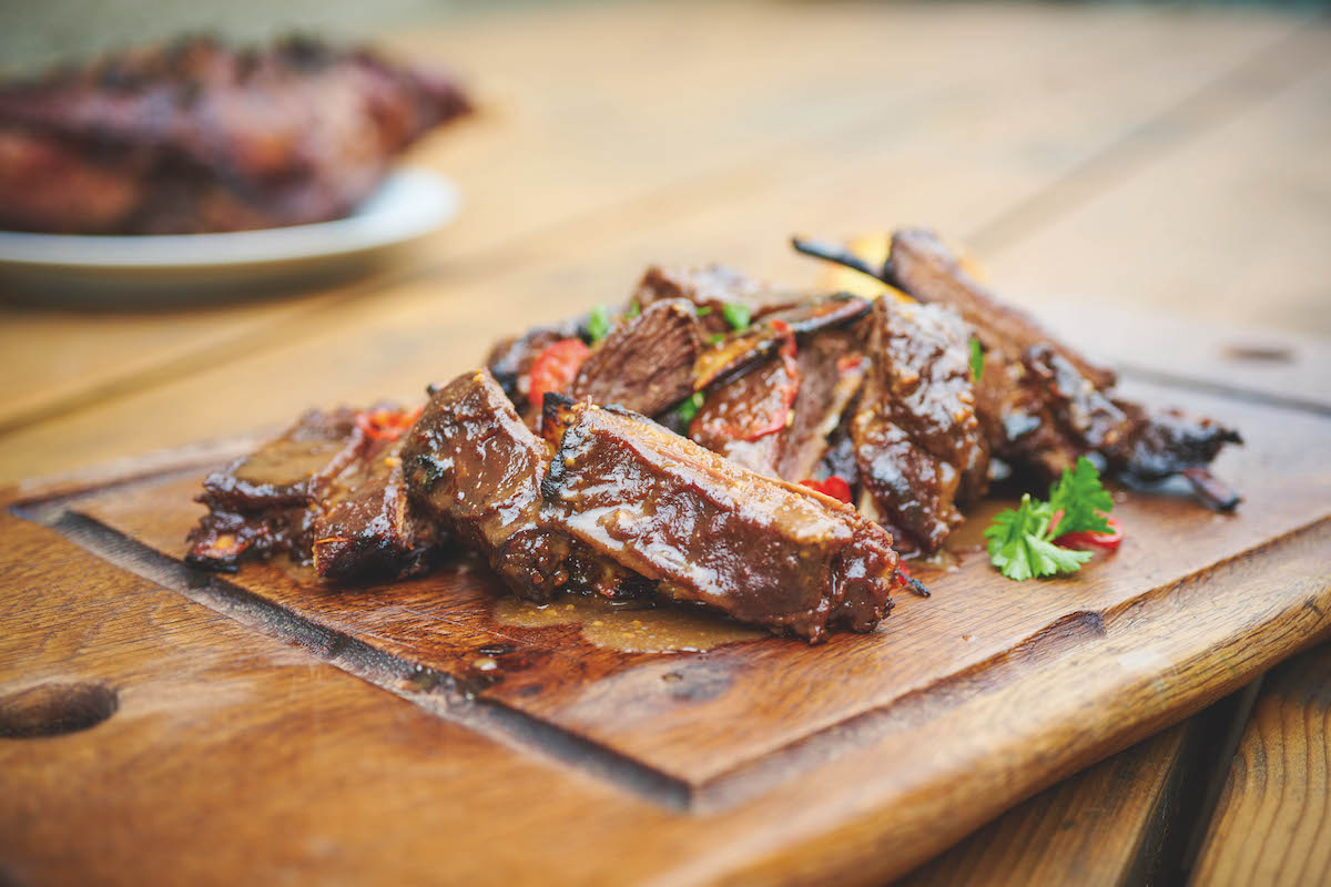 venison ribs with miso glaze